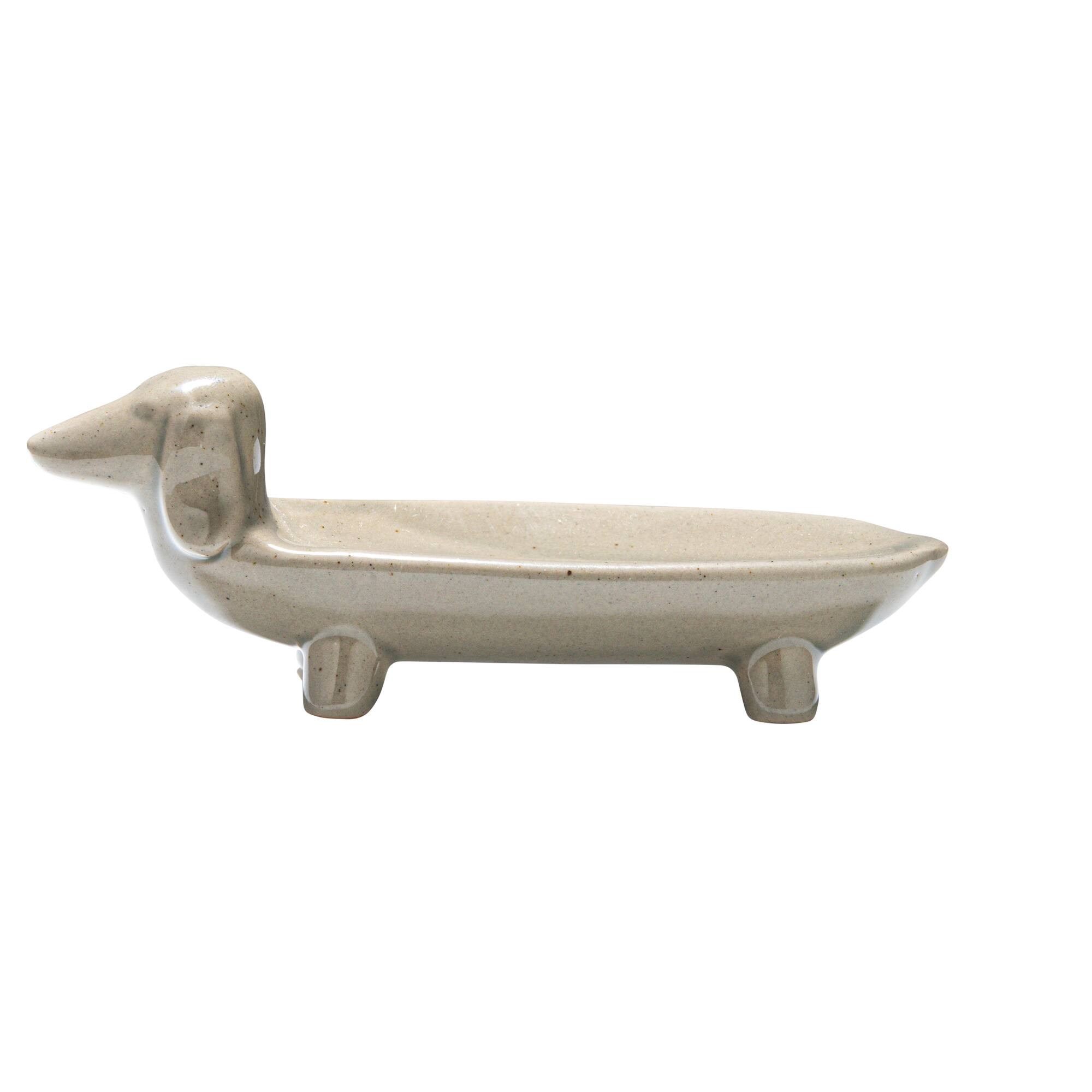 Hello Honey® 5.5" Gray Ceramic Dog Dish